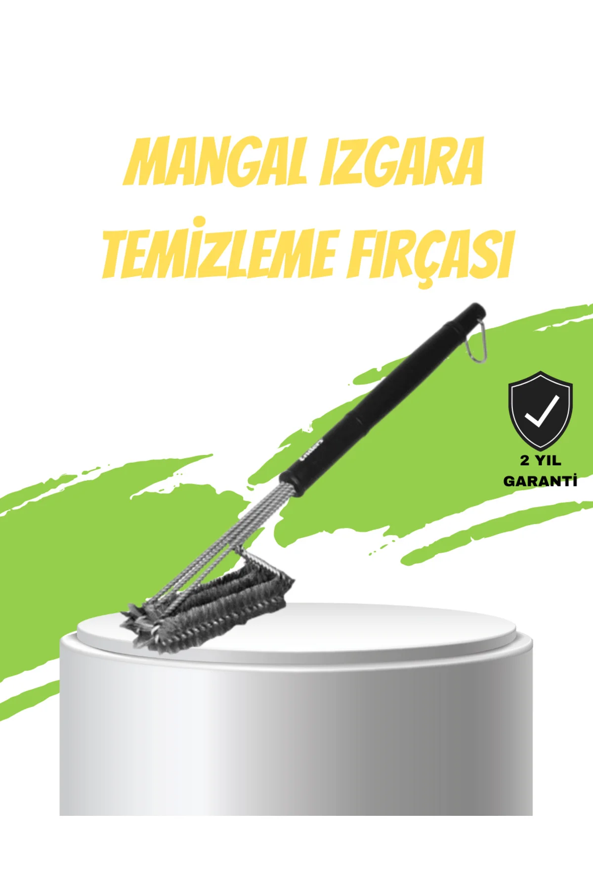 Mangal Izgara Temizleme Fırçası Paslanmaz Çelik Telli Uzun Saplı