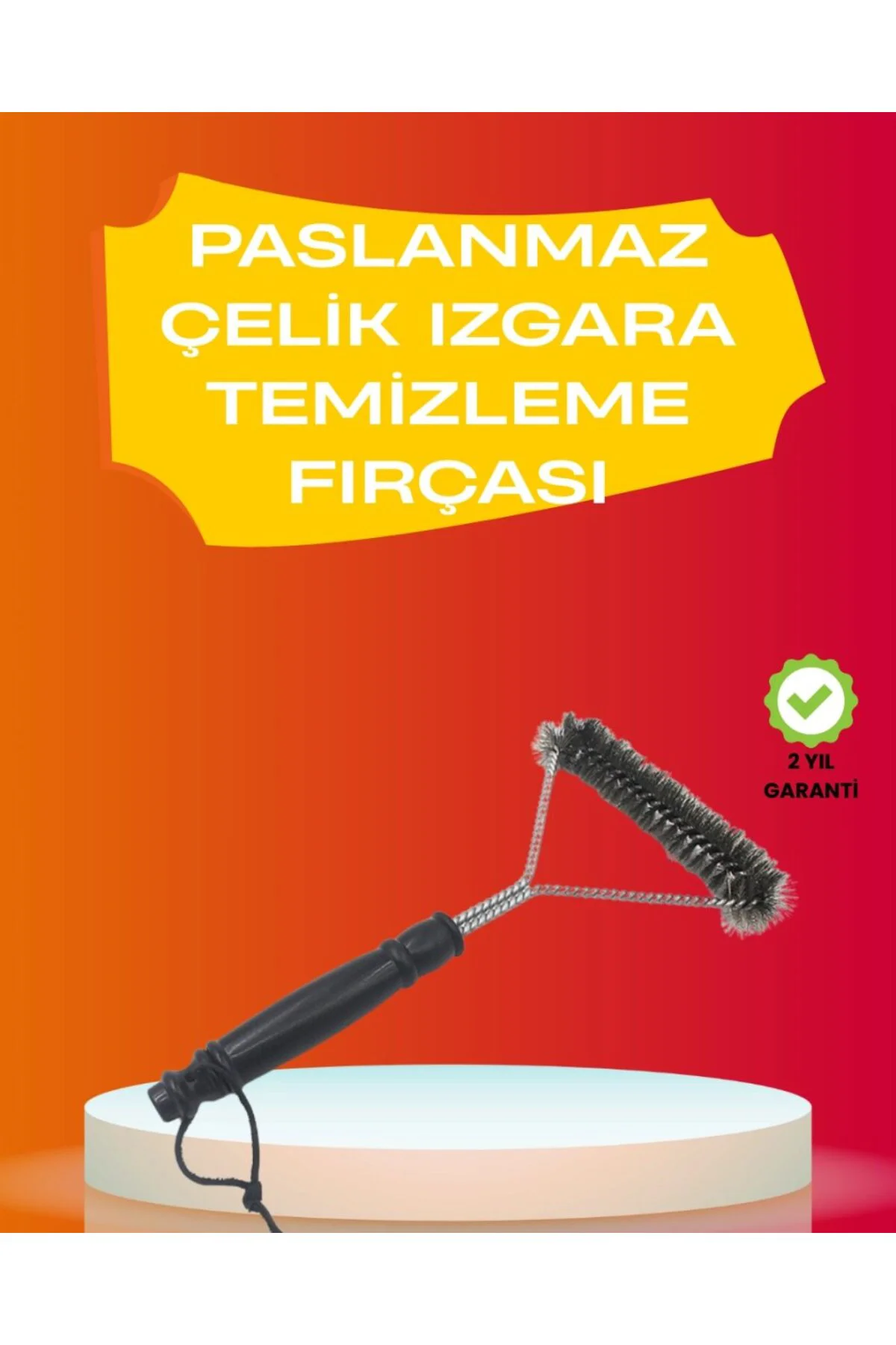 Mangal Izgara Temizleme Fırçası Pas Tutmaz Çelik Telli