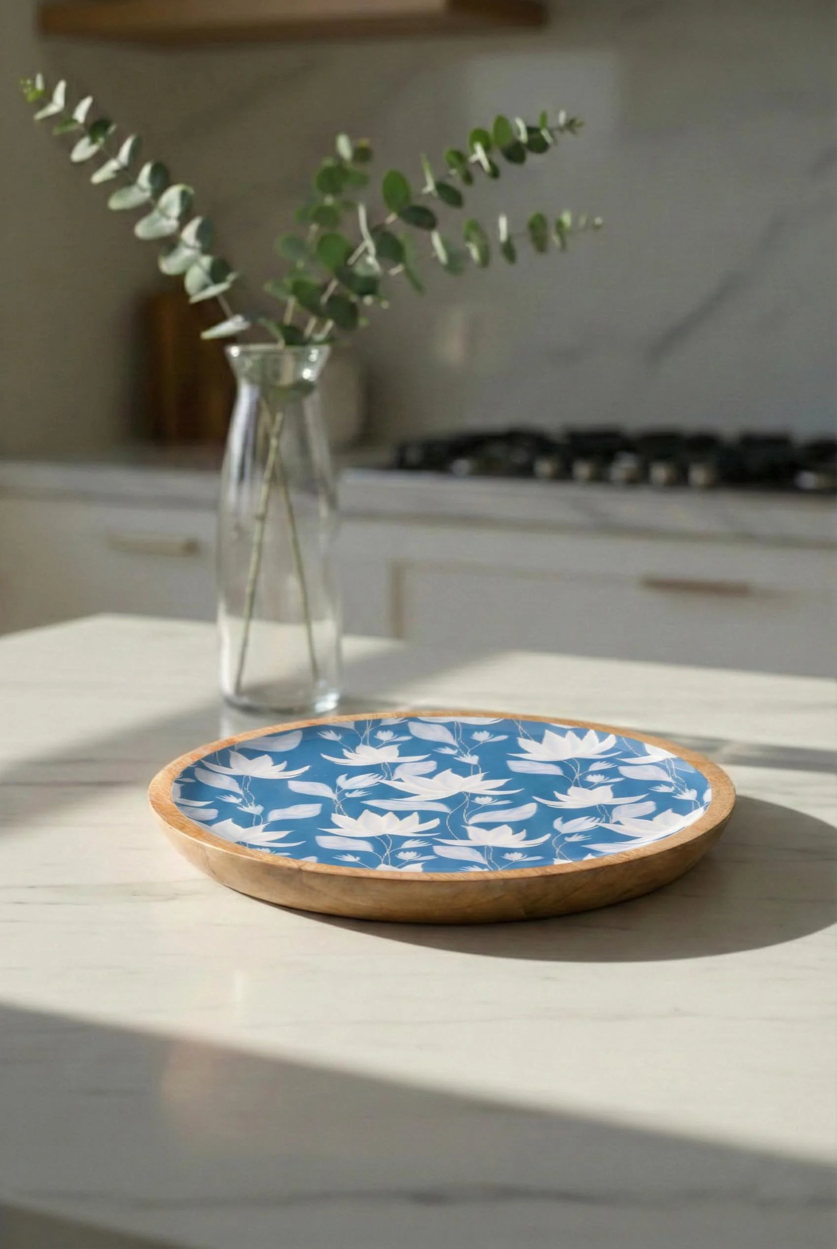 Mango Ağacı Pasta Tabağı 20 Cm - El Yapımı Desenli Emaye Sunum Tabakları