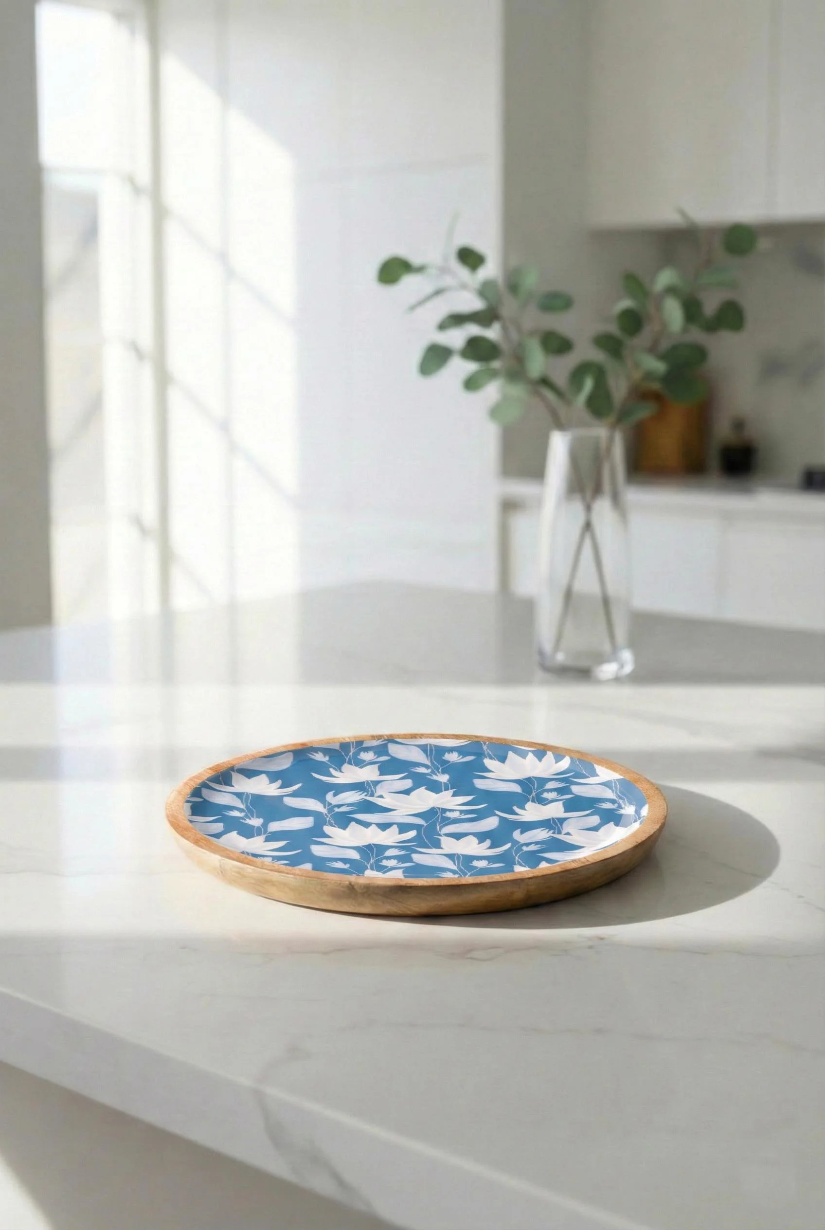 Mango Ağacı Pasta Tabağı 20 Cm - El Yapımı Desenli Emaye Sunum Tabakları