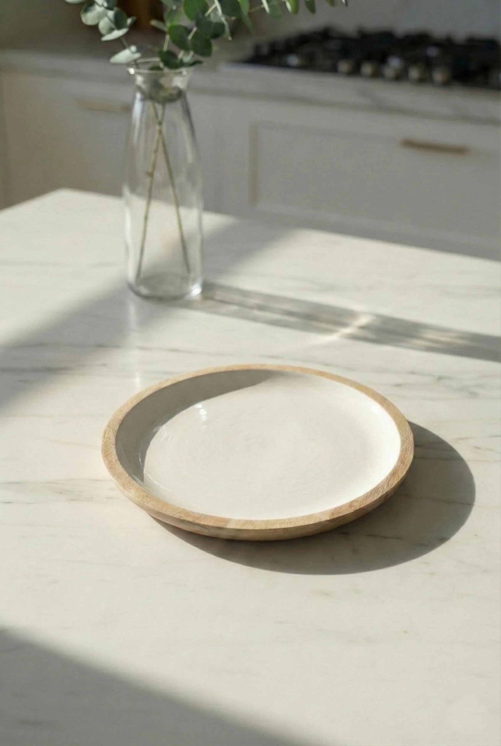 Mango Agacı Pasta Tabağı &amp; Sunum Tabağı 20 Cm Krem