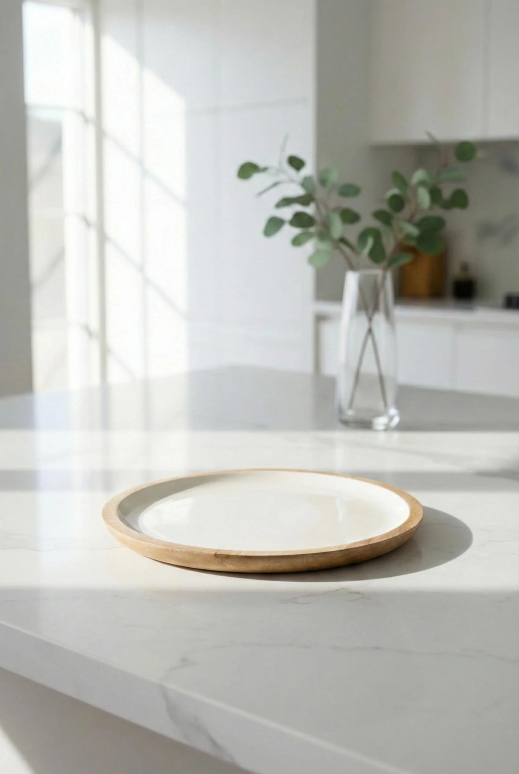 Mango Agacı Servis Tabağı &amp; Sunum Tabağı 25 Cm Krem