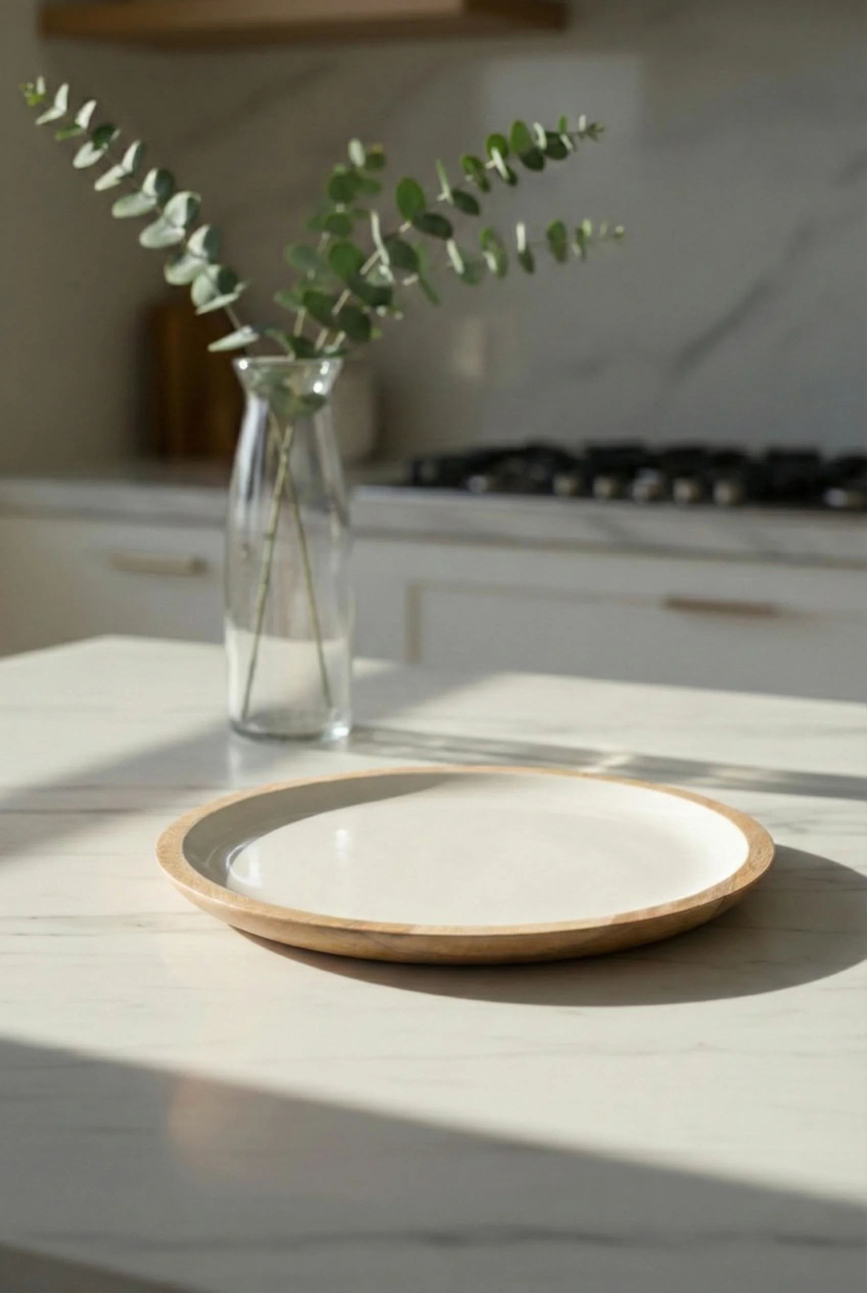 Mango Agacı Servis Tabağı &amp; Sunum Tabağı 25 Cm Krem