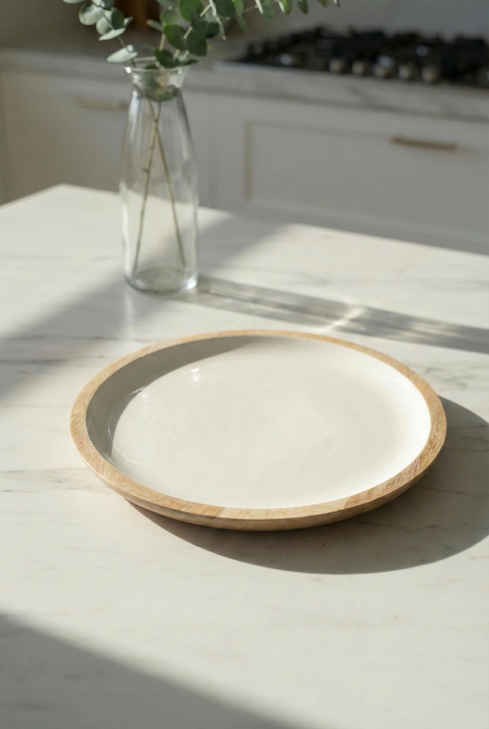 Mango Agacı Servis Tabağı &amp; Sunum Tabağı 25 Cm Krem