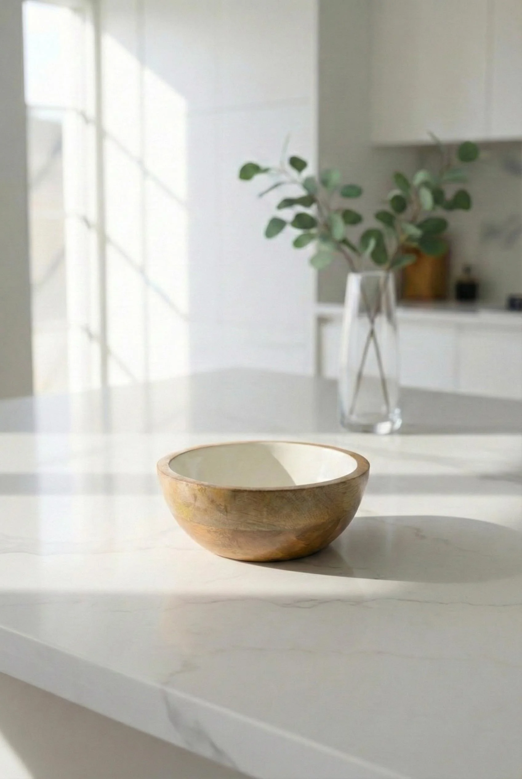 Mango Agacı Sunum Servis Kasesi &amp; Dekoratif Kase 20 Cm Krem