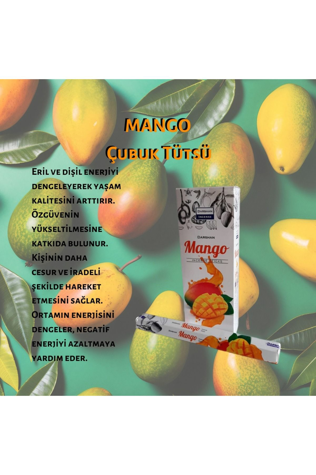 Teknomoda Casual Mango Negatif Enerji Tütsüsü 20 Çubuk