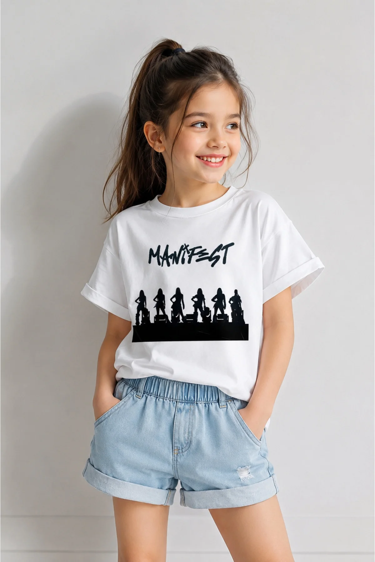 Manifest baskılı çocuk tişört T-shirt