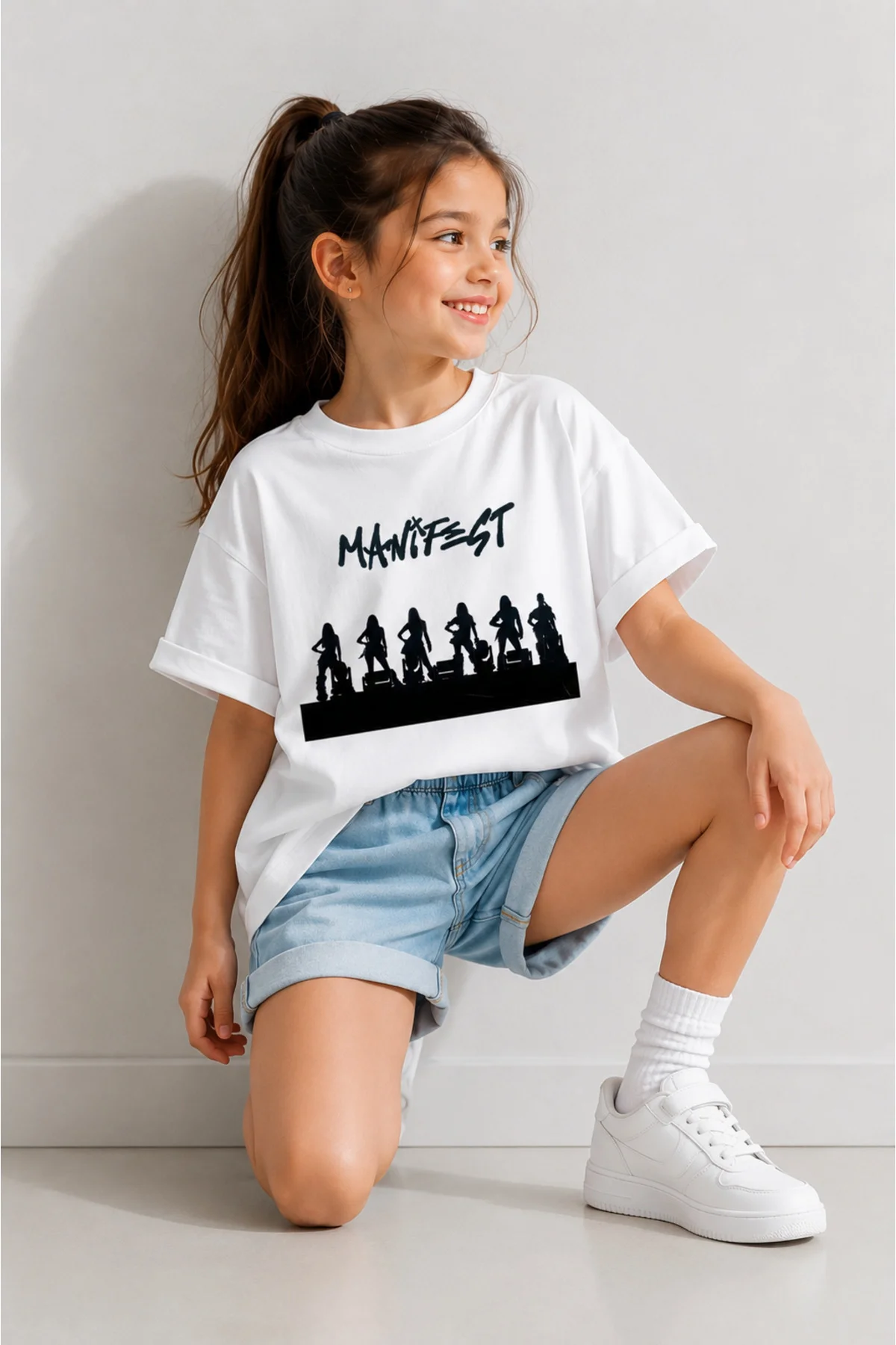 Manifest baskılı çocuk tişört T-shirt