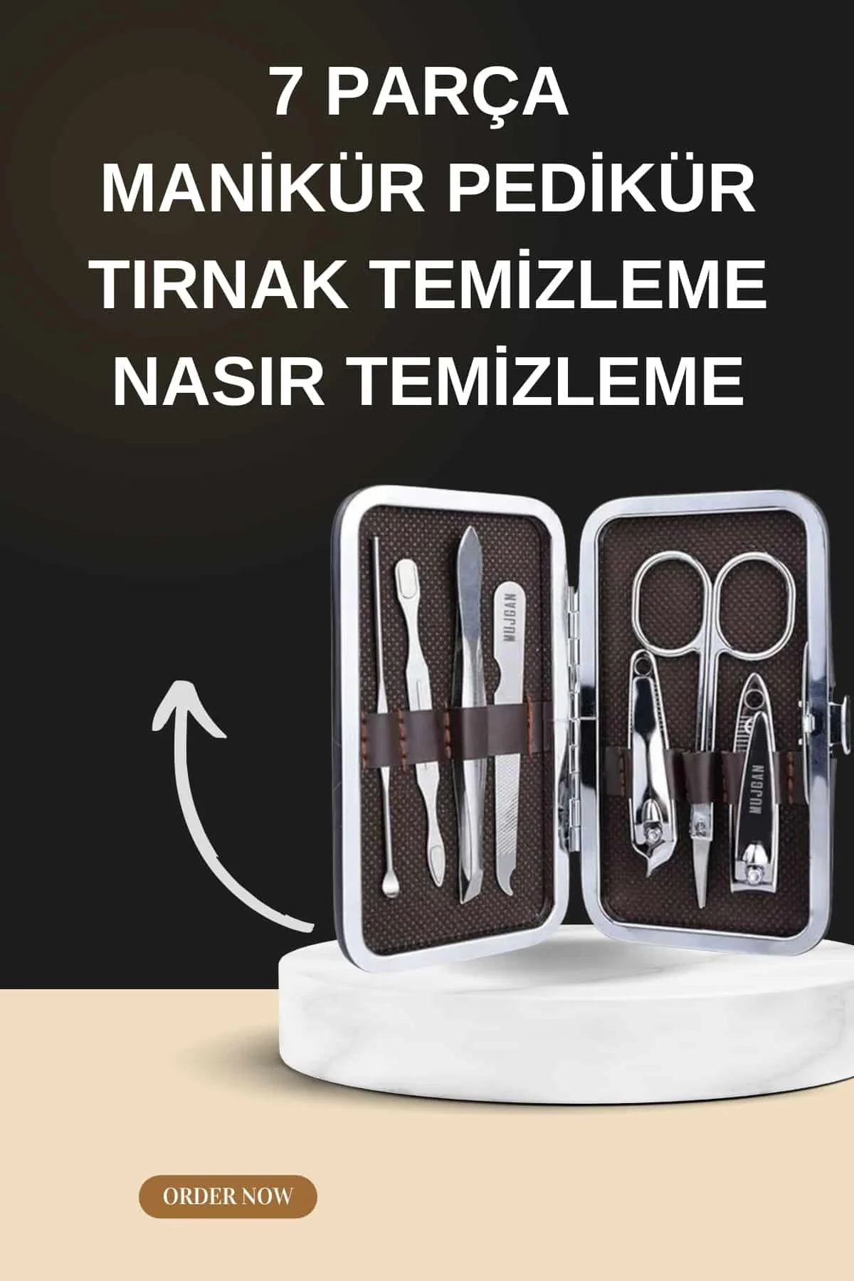 Manikür Pedikür Seti İkili Set El ve Ayak Bakımı Nasır Temizleme Protez Tırnak Çıkarma