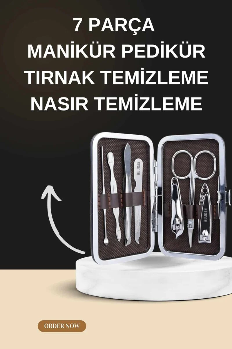 Manikür Pedikür Seti İkili Set El ve Ayak Bakımı Nasır Temizleme Protez Tırnak Çıkarma