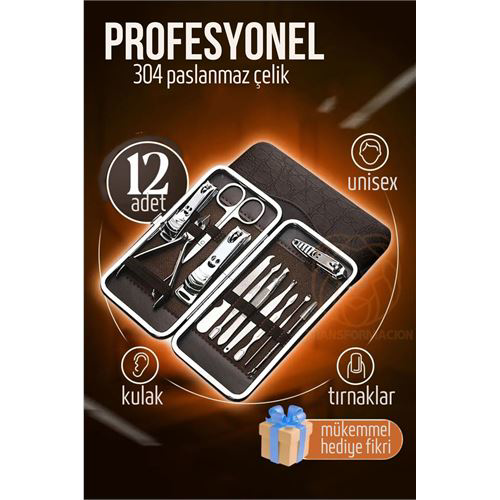 Manikür Seti Pedikür Kulak Yüz Bakım Kiti Profesyonel 304 Çelik K