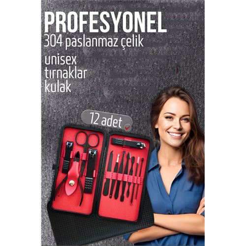 Manikür Seti Pedikür Kulak Yüz Bakım Kiti Profesyonel 304 Çelik S