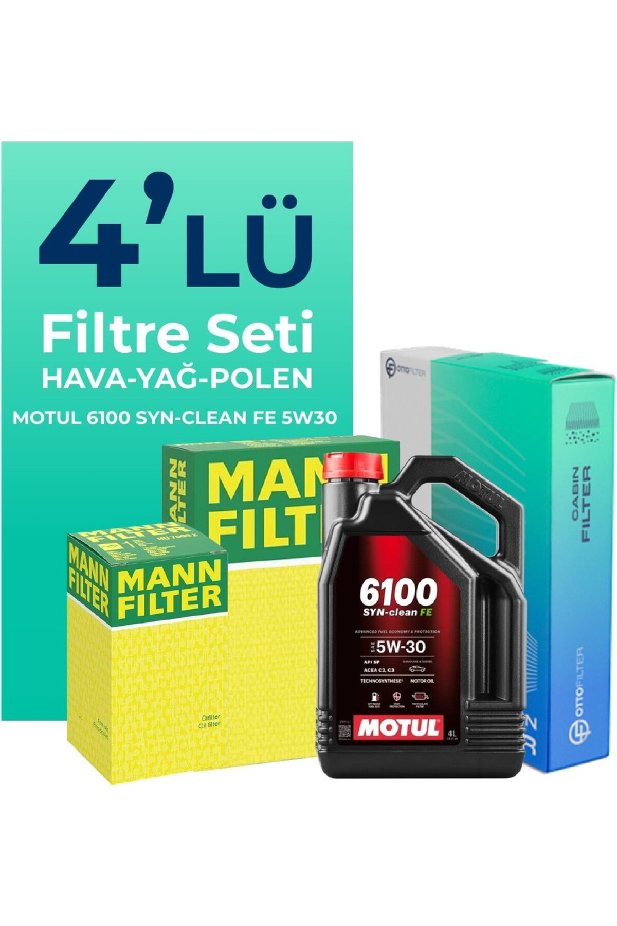 Universal Mann Fiat Linea 1.6 Dizel Filtre Bakım Seti Motul Motor Yağlı (20