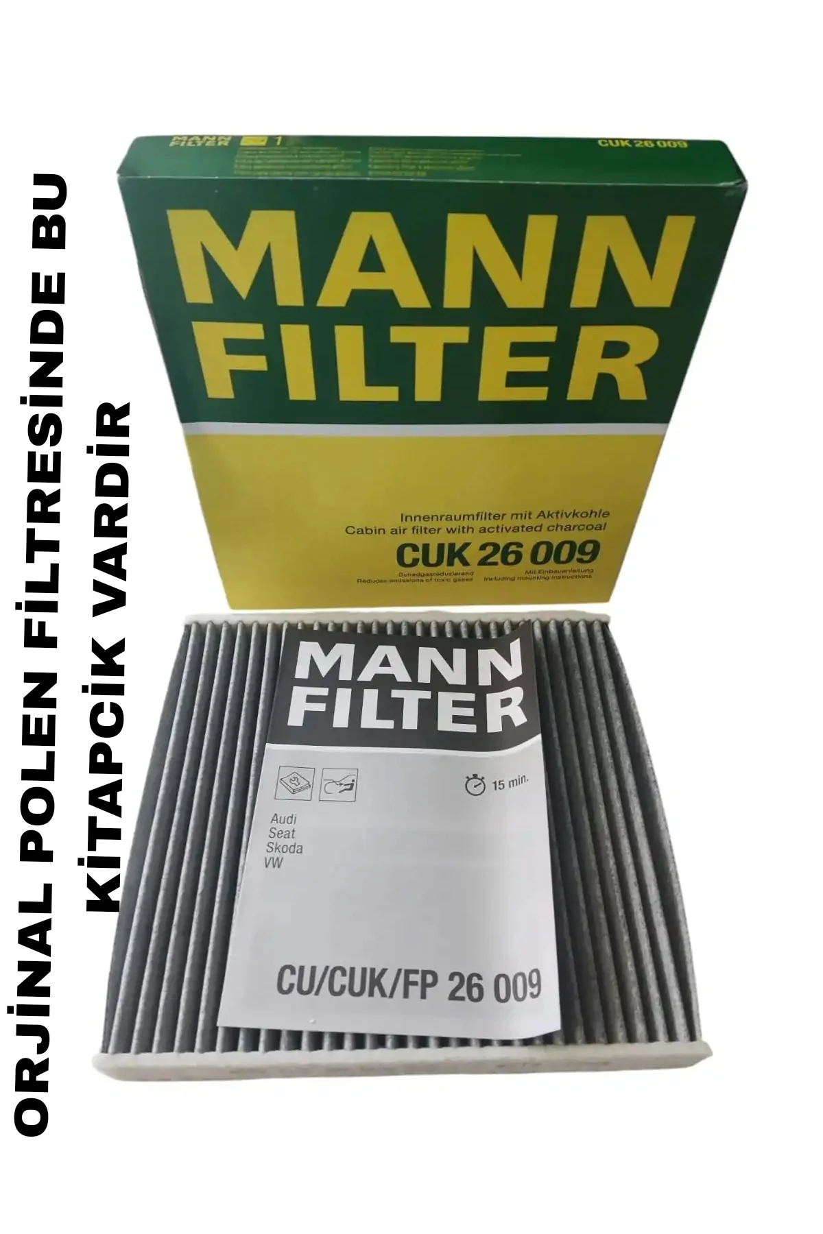 Mann VW Golf 7 Passat, Audi A3, Seat Leon Karbonlu Polen Filtresi