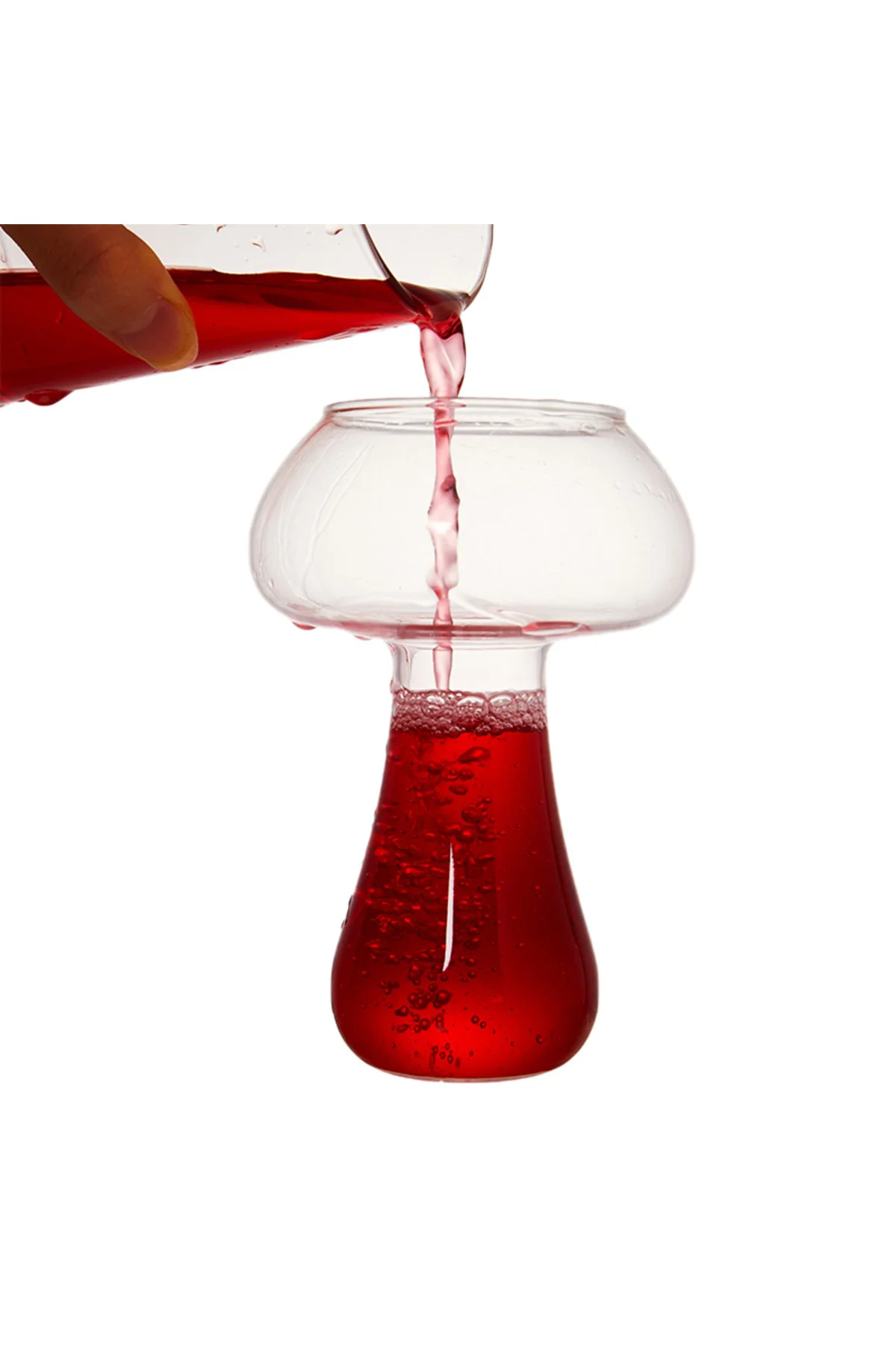Mantar Tasarım 380ml Cam Bardak Kokteyl Cam Şarap Bardağı, Yenili