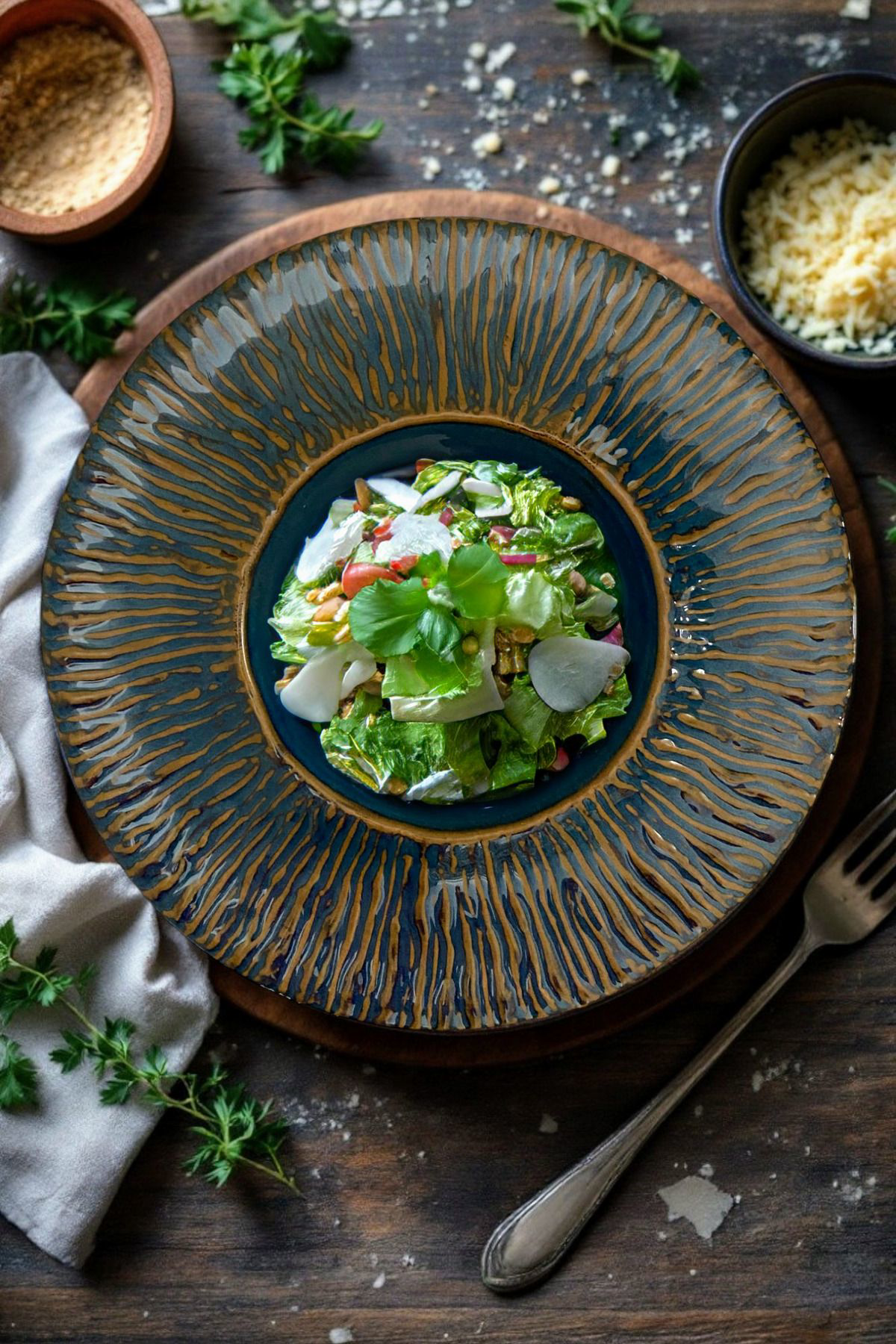 Mantra Porselen Makarna ve Salata Tabağı Çukur Dekoratif Tabak 28