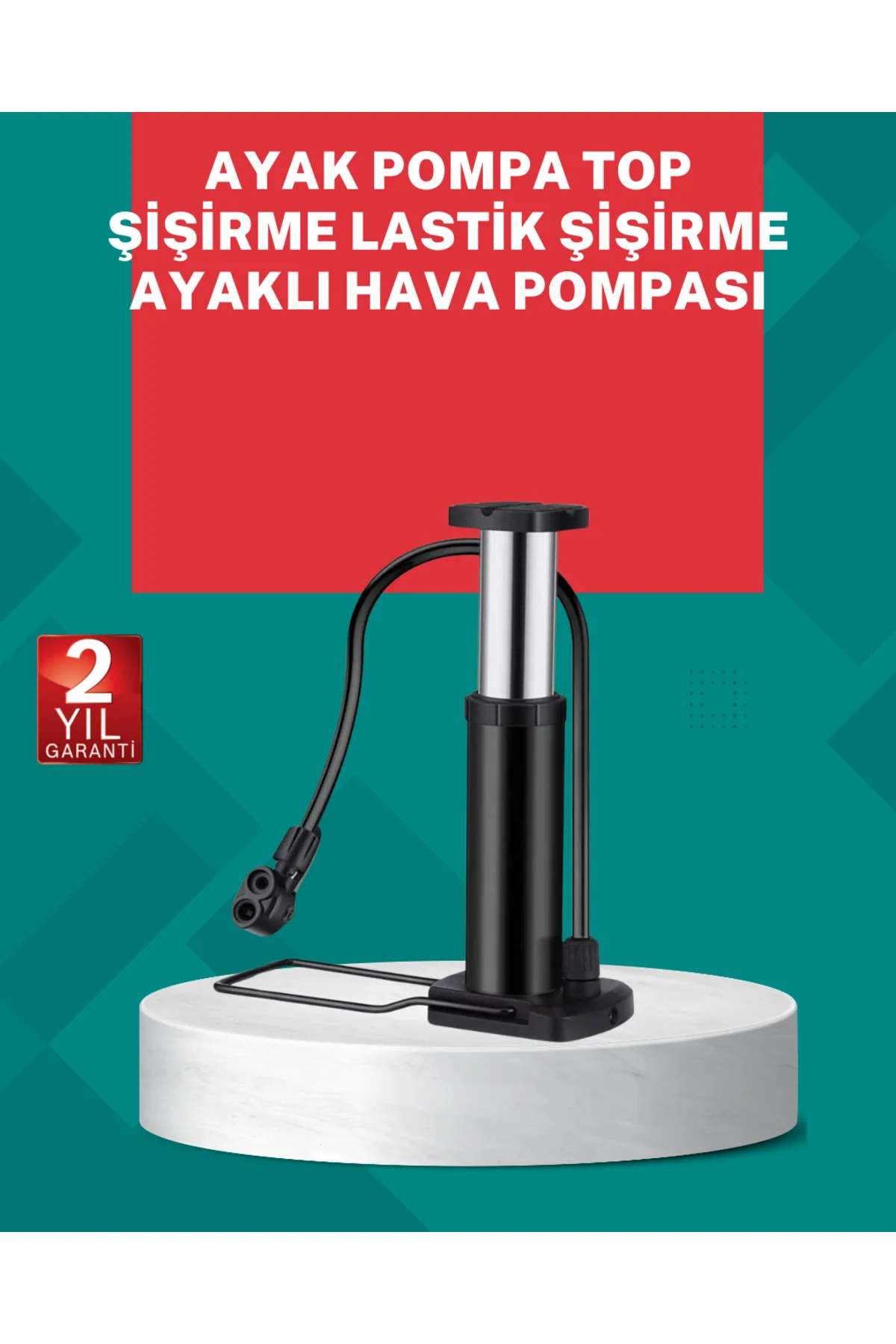 Manuel Ayak Pompası Extra Güçlü Lastik Şişirme Pompası