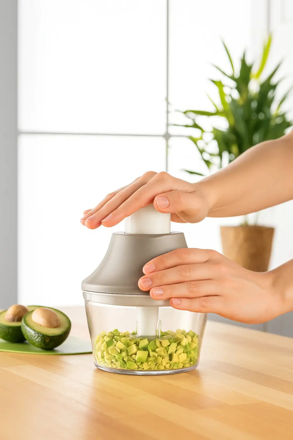 Manuel Basmalı 3 Bıçaklı El Rondosu Hızlı Kesim Pratik Mutfak Doğ