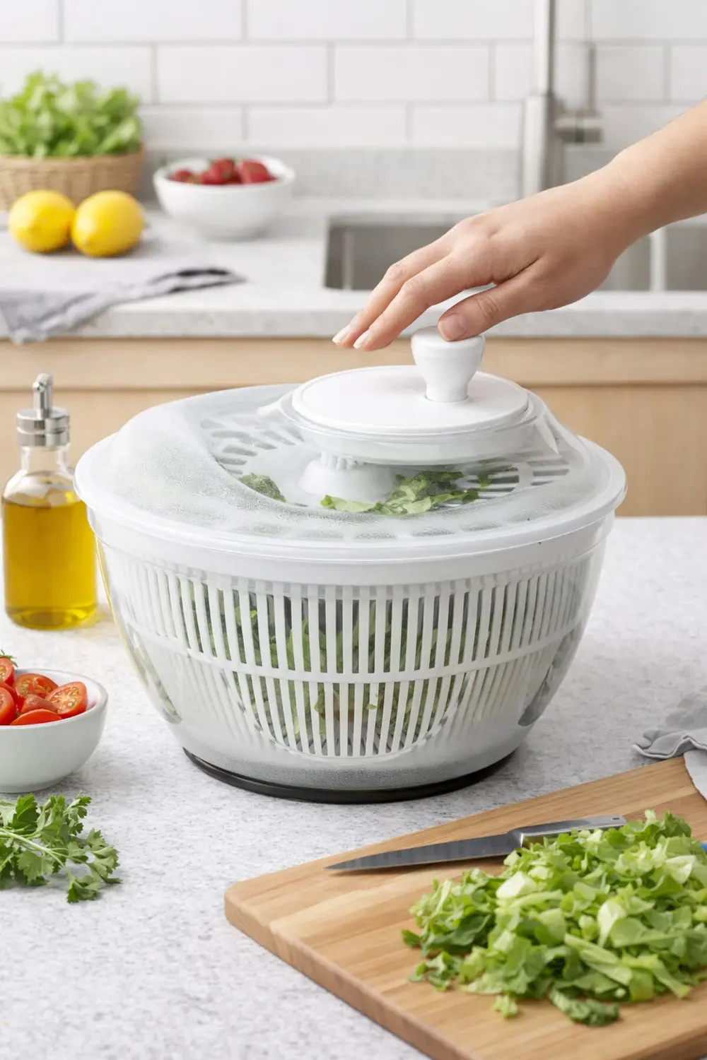 Manuel Salata Kurutucusu – Döner Mekanizmalı, Kapaklı Sebze ve Ye