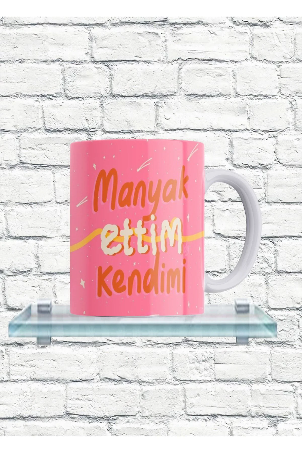 Manyak Ettim Kendimi Yazılı %100 Porselen Kupa Manyak Ettim Kendimi Yazılı %100 Porselen Kupa
