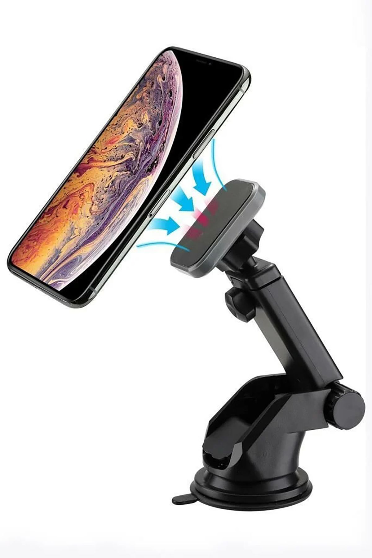 Nice Shop Manyetik Araç İçi Telefon Tutucu Uzayip Kisalabilen Çok Amaçli Magnetic Car Holder - Siyah
