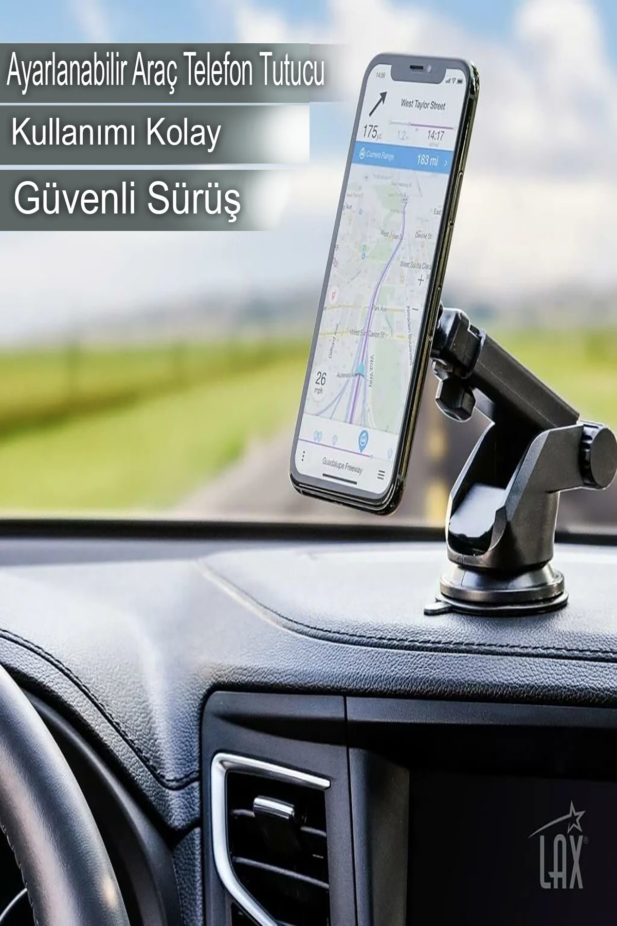 Nice Shop Manyetik Araç İçi Telefon Tutucu Uzayip Kisalabilen Çok Amaçli Magnetic Car Holder - Siyah