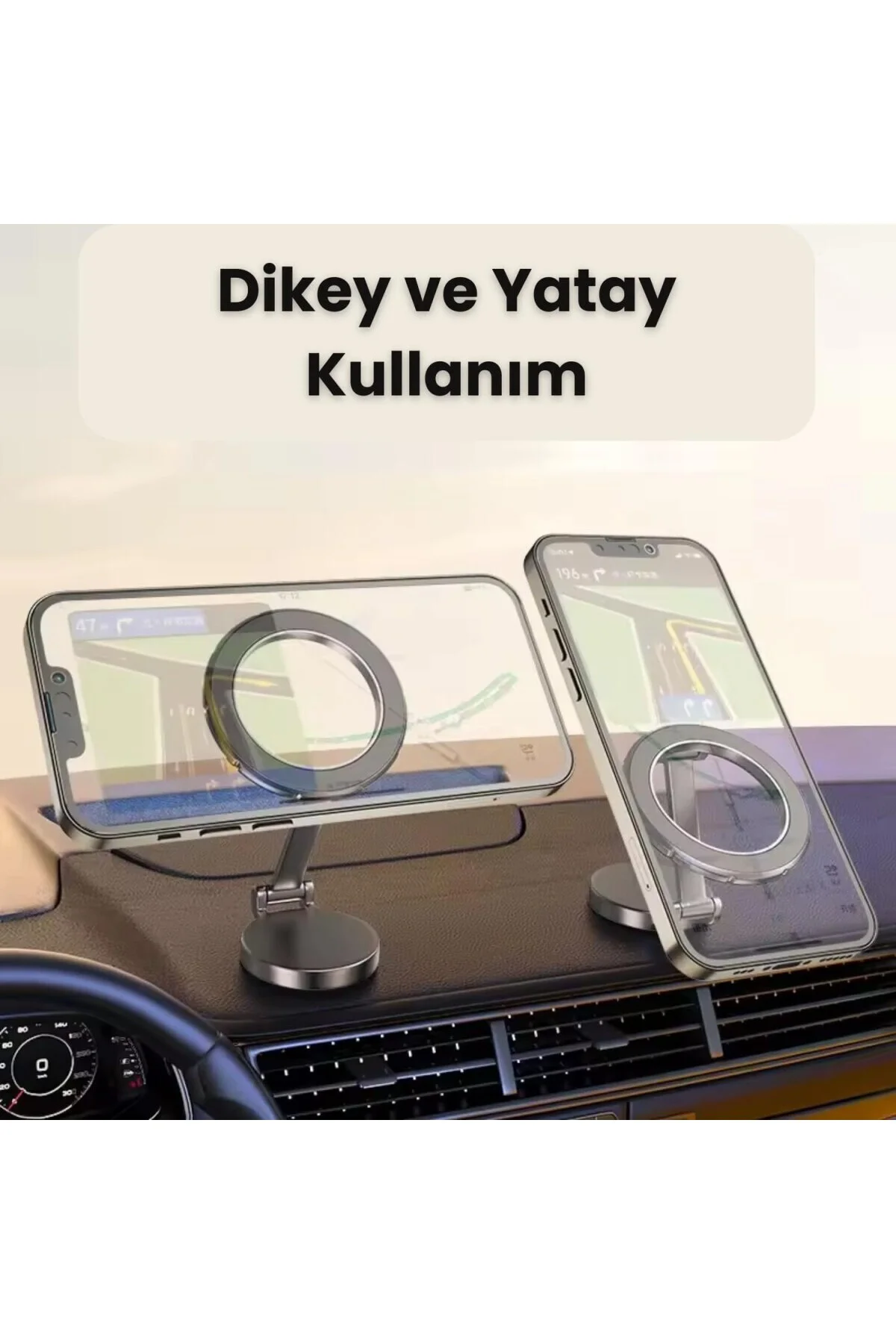 Manyetik Araç İçi Telefon Tutucu MagSafe İle Uyumlu [Güçlü Mıknatıslar] - iPhone