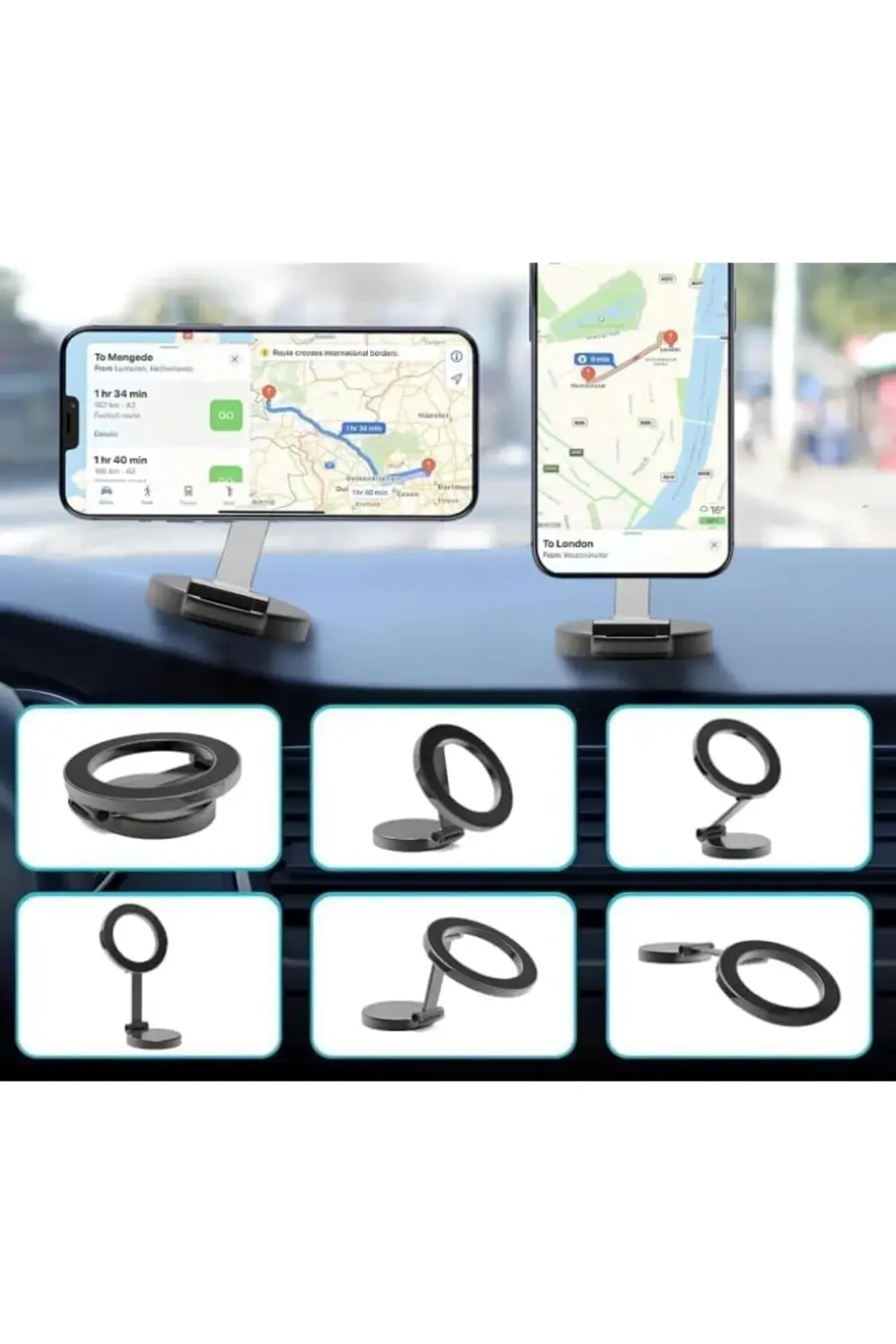 Manyetik Araç İçi Telefon Tutucu – MagSafe Uyumlu, 360° Dönebilen