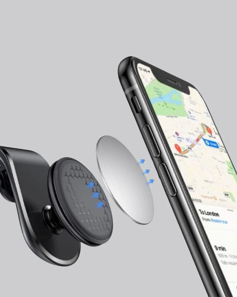 Manyetik Araç Telefon Tutucu – 360° Döner Kalorifer Petekli - Araç İçin Güvenli Telefon Tutucu
