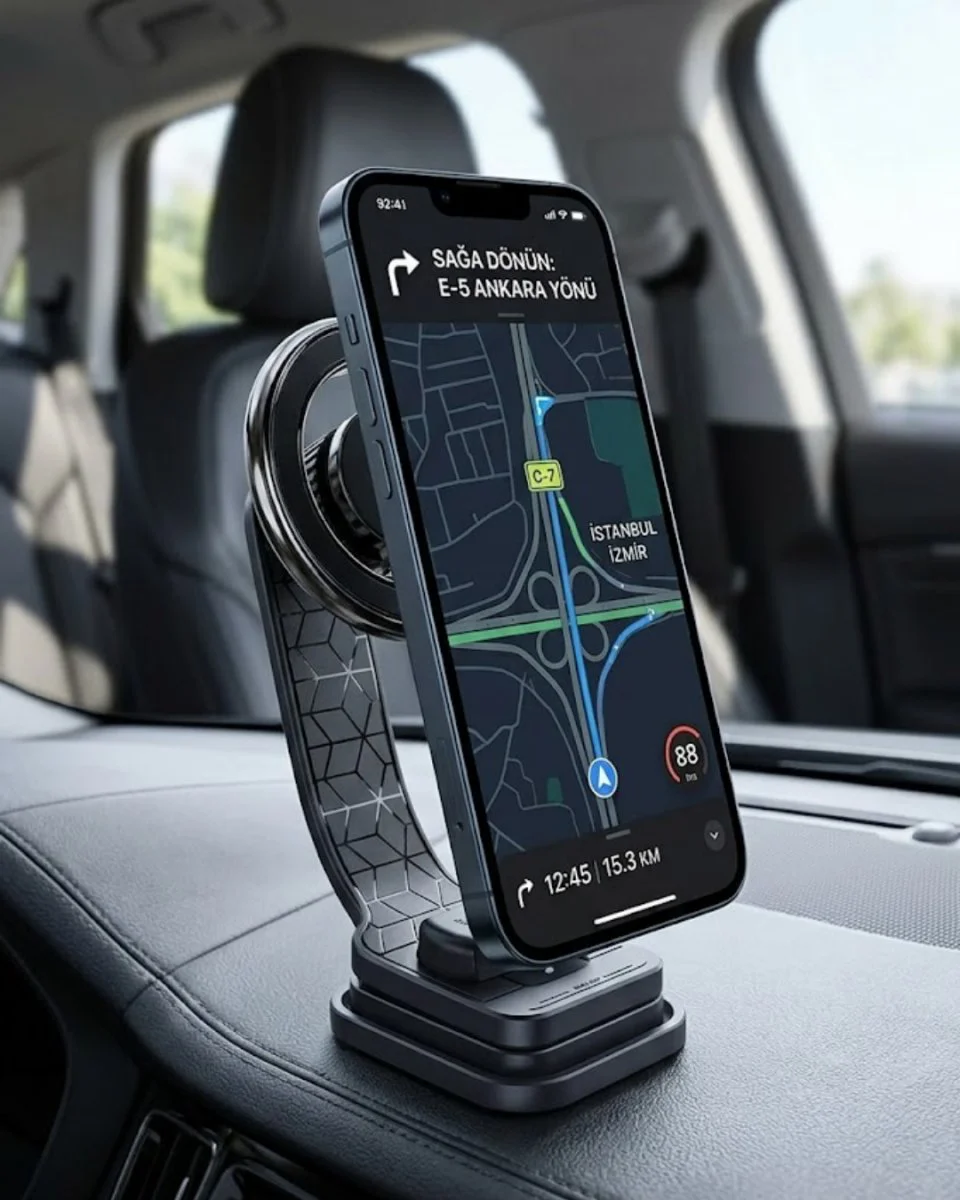 Manyetik Araç Telefon Standı Katlanabilir – 360 Dönüşlü ve Güçlü Tutucu