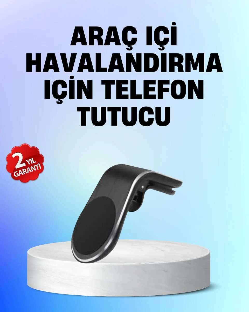 Manyetik Araç Telefon Tutucu – 360° Döner Kalorifer Petekli - Araç İçin Güvenli Telefon Tutucu