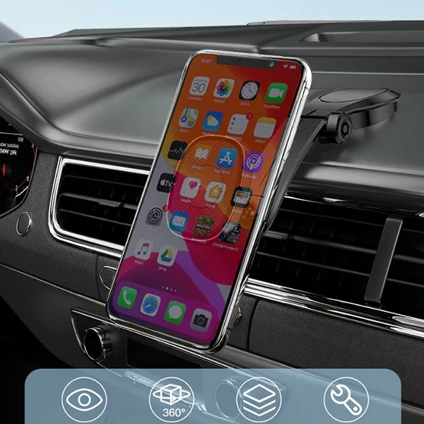Manyetik Araç Telefon Tutucu Dashboard Kılıfı - 360° Dönebilen Güçlü Mıknatıslı Klips