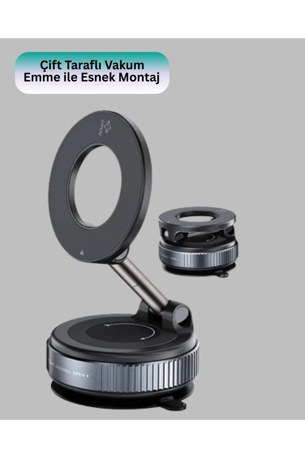 Manyetik Araç Telefon Tutucu 360 Derece Dönebilen Vakumlu Stand -