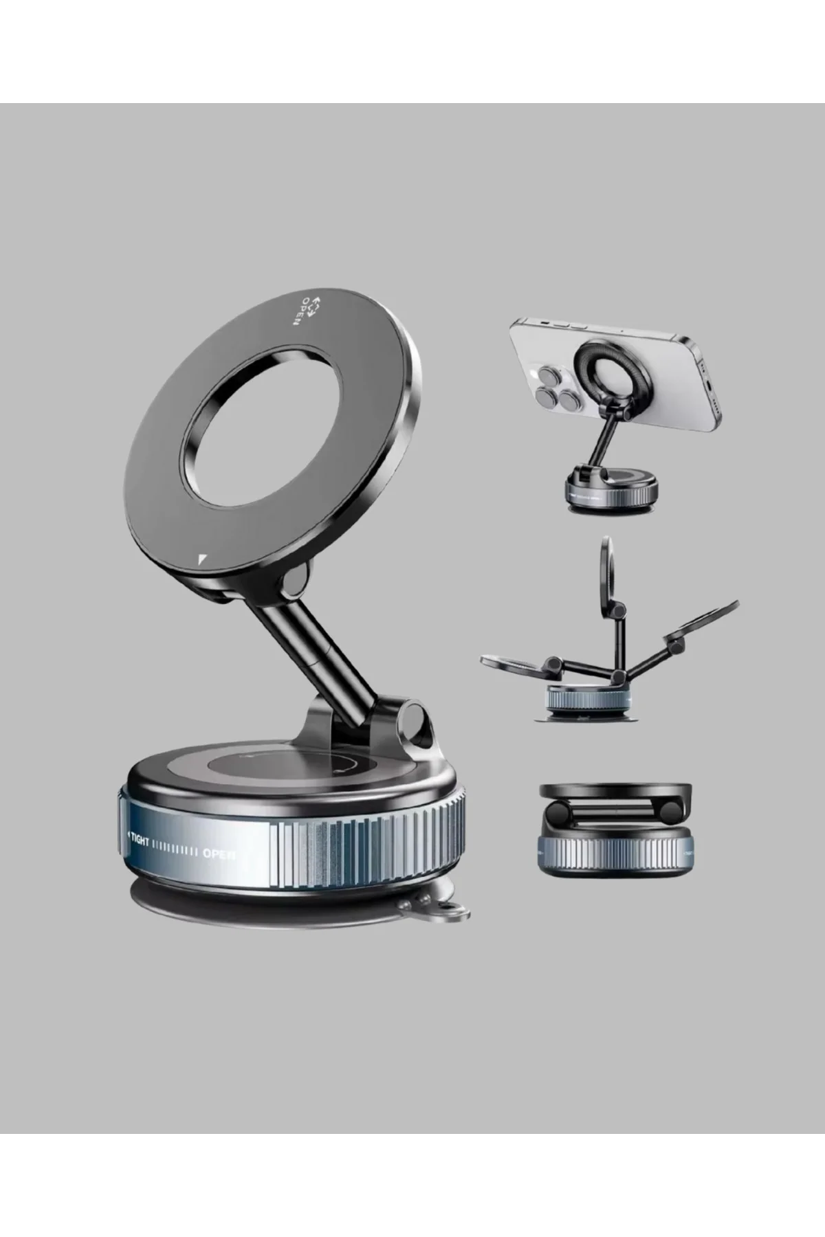 Manyetik Araç Telefon Tutucu 360 Derece Dönebilen Vakumlu Stand -