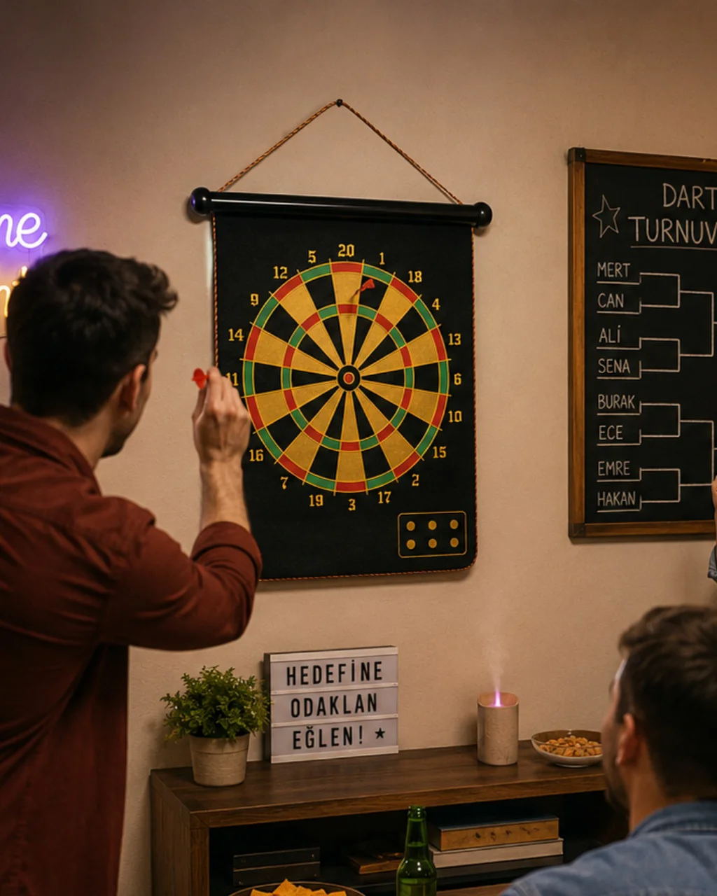 Manyetik Dart Oyunu Katlanabilir Güvenli Dart Seti 6 Ok Hediyeli - Lisinya