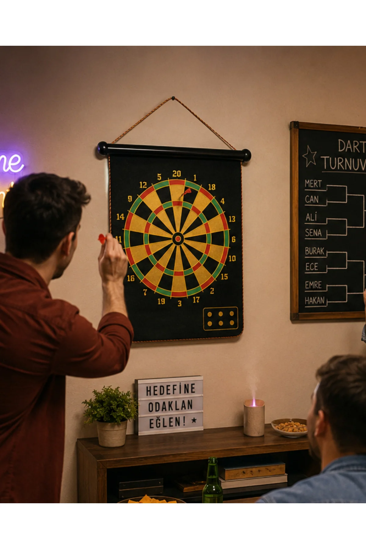 Manyetik Dart Oyunu Katlanabilir Güvenli Dart Seti 6 Ok Hediyeli