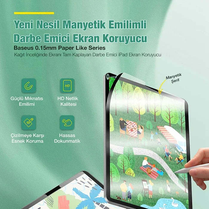 Manyetik Ekran Koruyucu iPad Mini 8.3" (2021) - Toz ve Çizilmelere Son