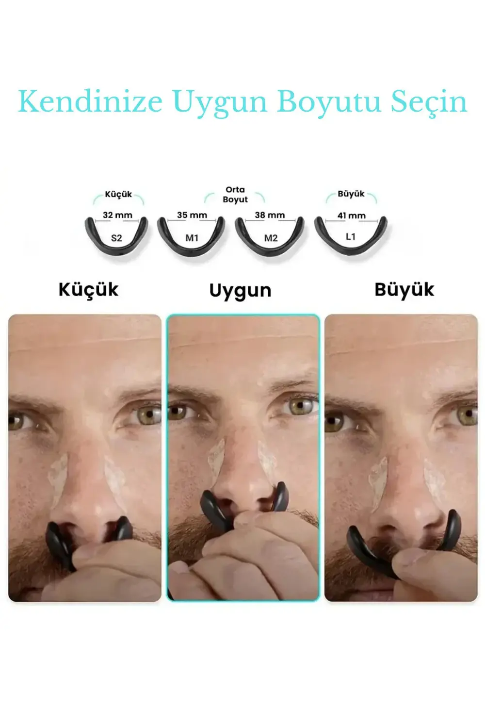 Manyetik En Iyi Mıknatıslı Burun Bandı - Horlama Önleyici - 4 Far