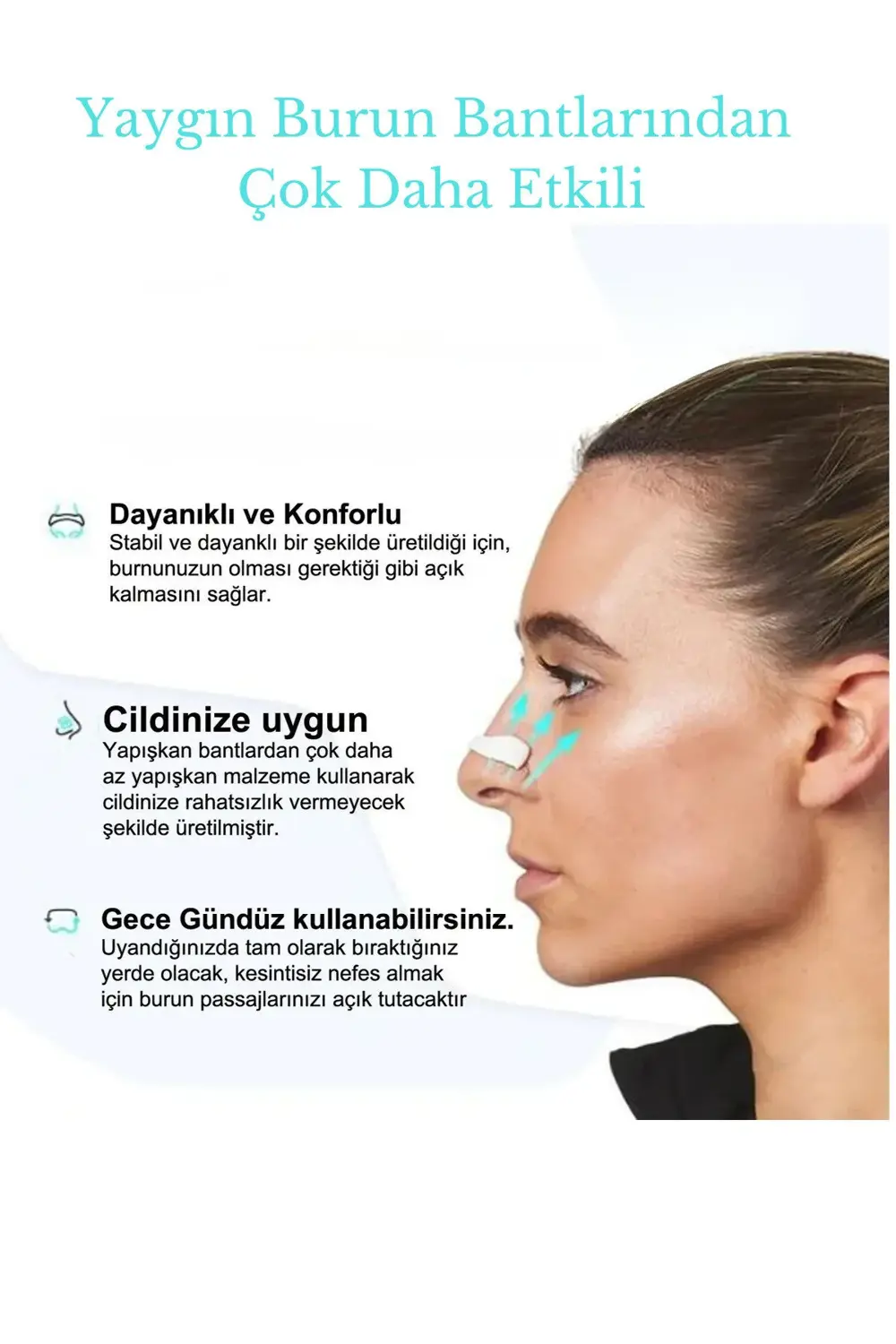 Manyetik En Iyi Mıknatıslı Burun Bandı - Horlama Önleyici - 4 Far