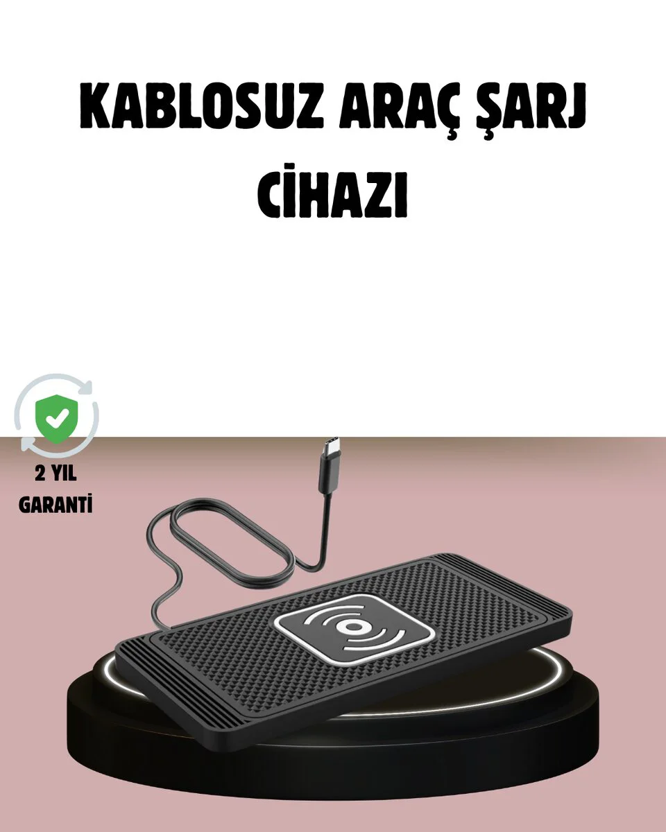 Manyetik Kablosuz Araç Şarj Cihazı - Hızlı Şarj Kaymaz Taban ve Güvenli Kullanım