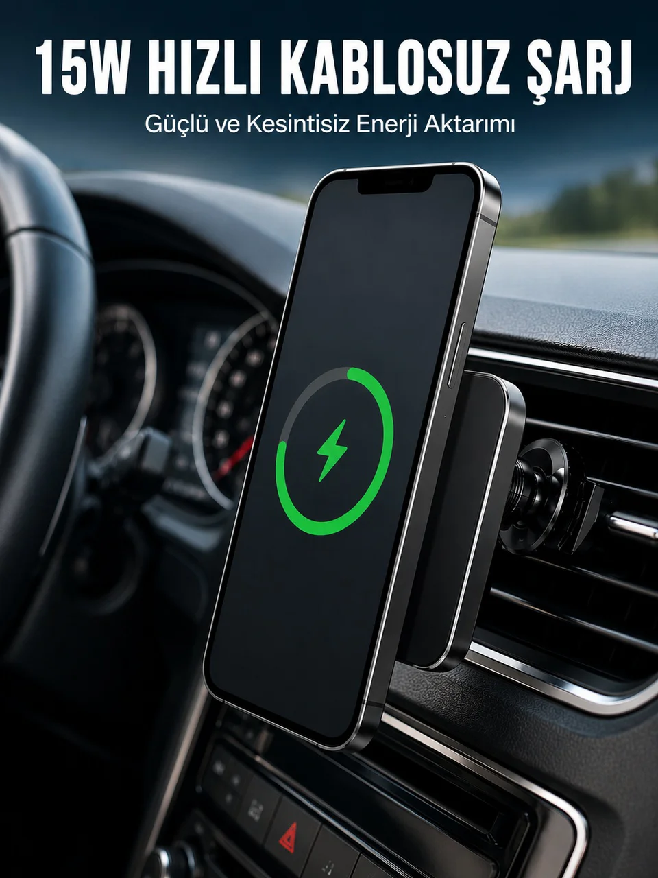 Manyetik Kablosuz Araç Şarj Cihazı 15w Magsafe Araç İçi Telefon Tutucu - Lisinya Fiyatı, Yorumları ve Özellikleri