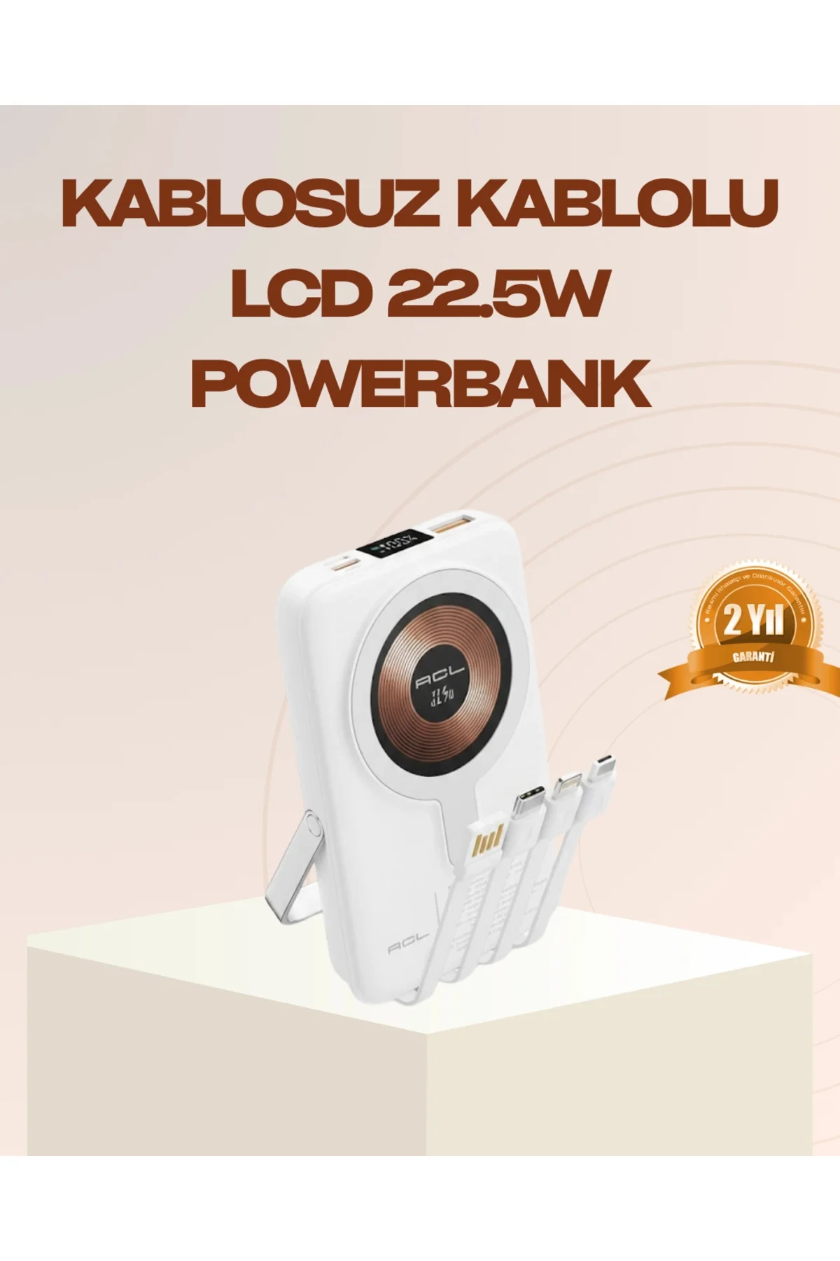 Manyetik Kablosuz Powerbank 22.5W Hızlı Şarj LCD Ekranlı