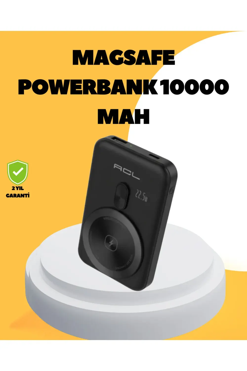 Manyetik Kablosuz Powerbank 22.5W Hızlı Şarj LCD Göstergeli