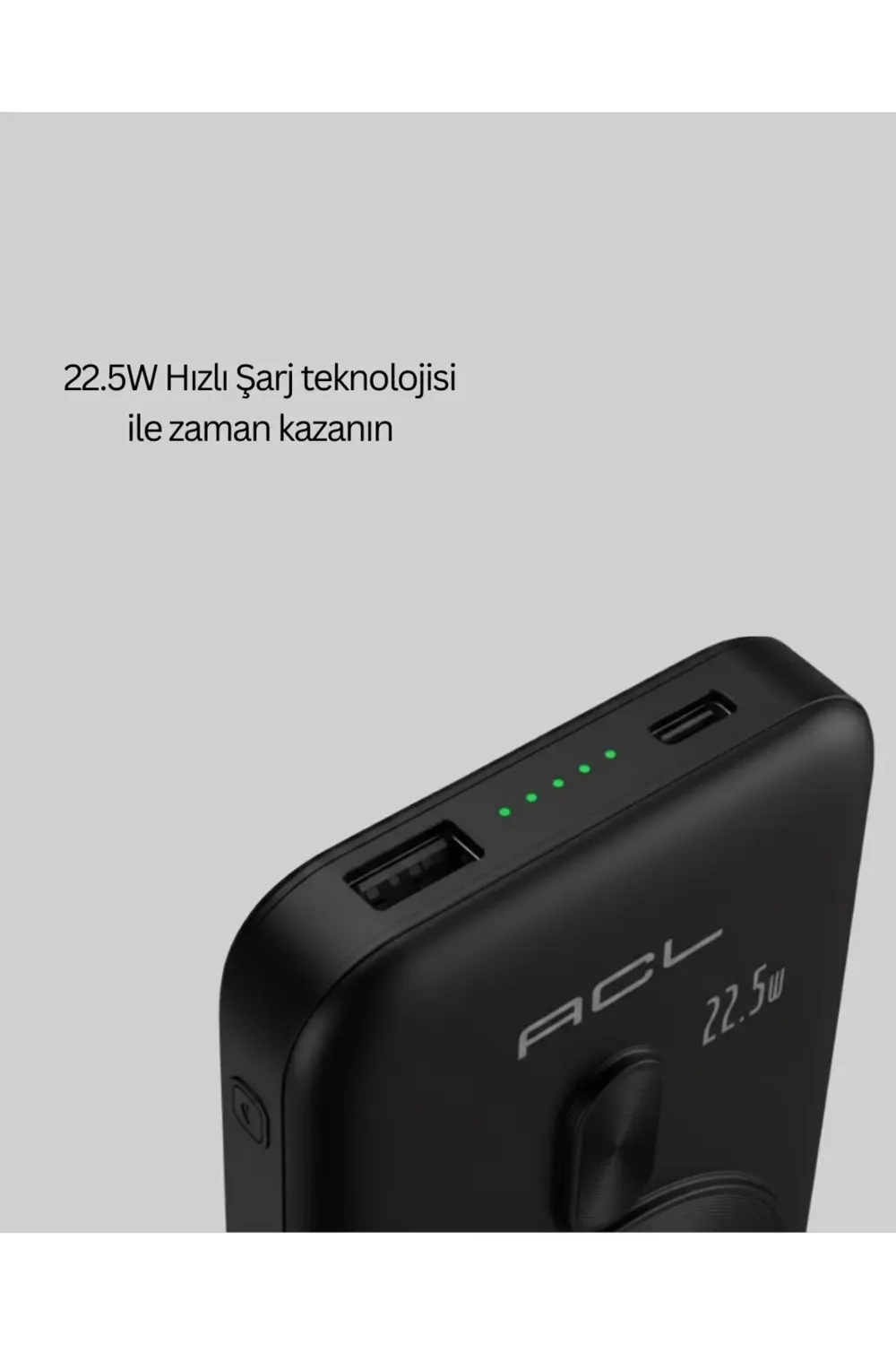 Manyetik Kablosuz Powerbank 22.5W Hızlı Şarj LCD Göstergeli