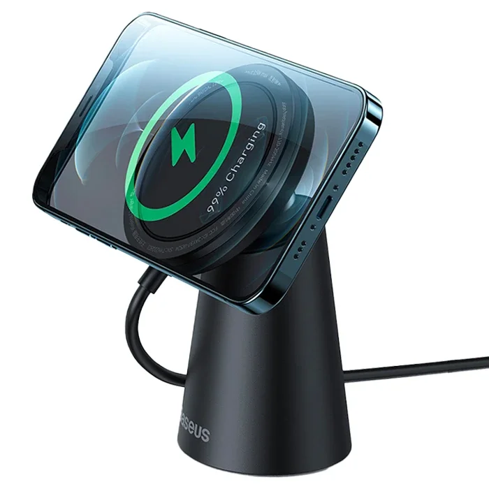 Manyetik Kablosuz Şarj Standı iPhone 15/14/13/12 - 15W Hızlı Qi Tutucu