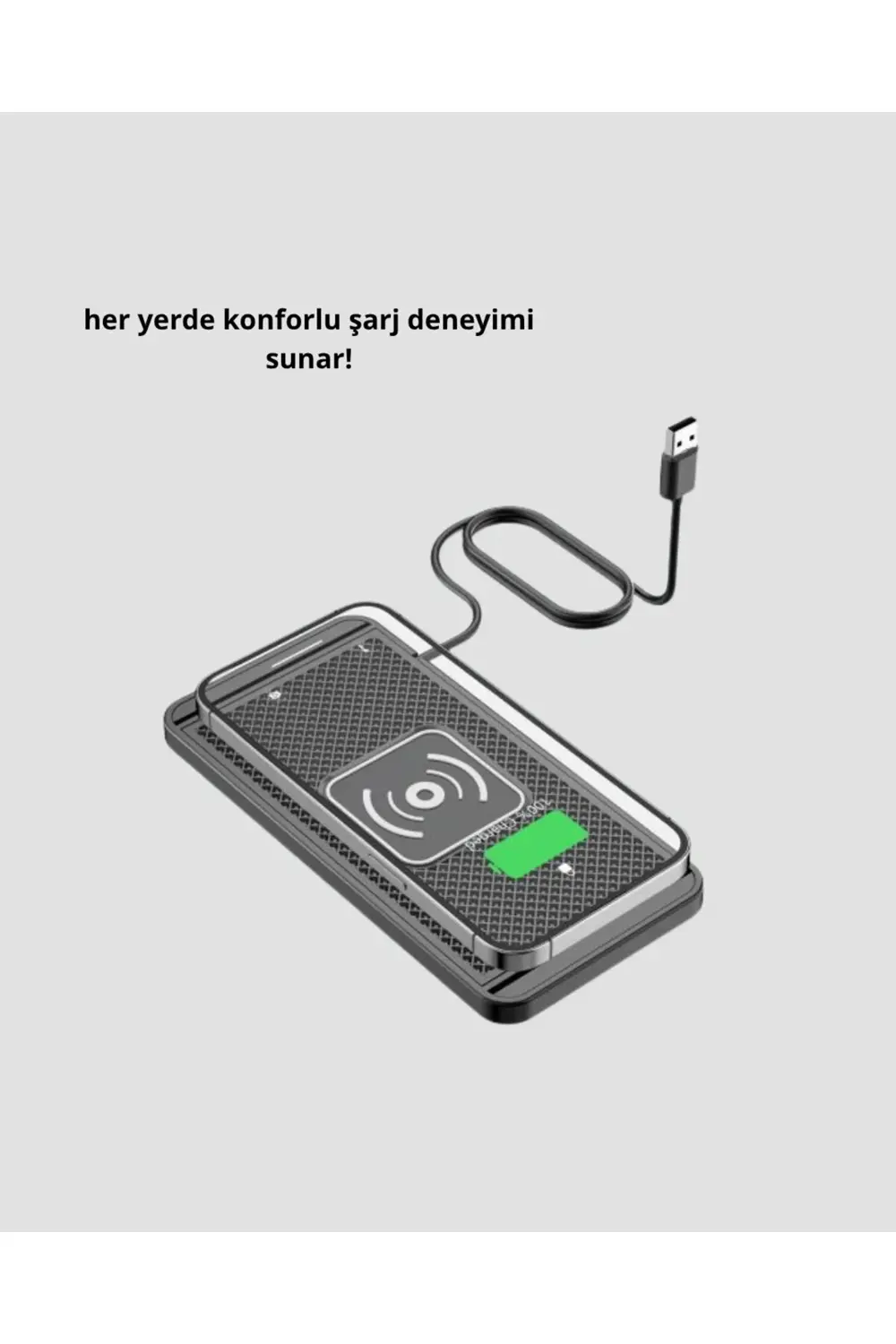Manyetik Kablosuz Şarj Pedi 15W Hızlı Şarj Kaymaz Silikon Qi Dest