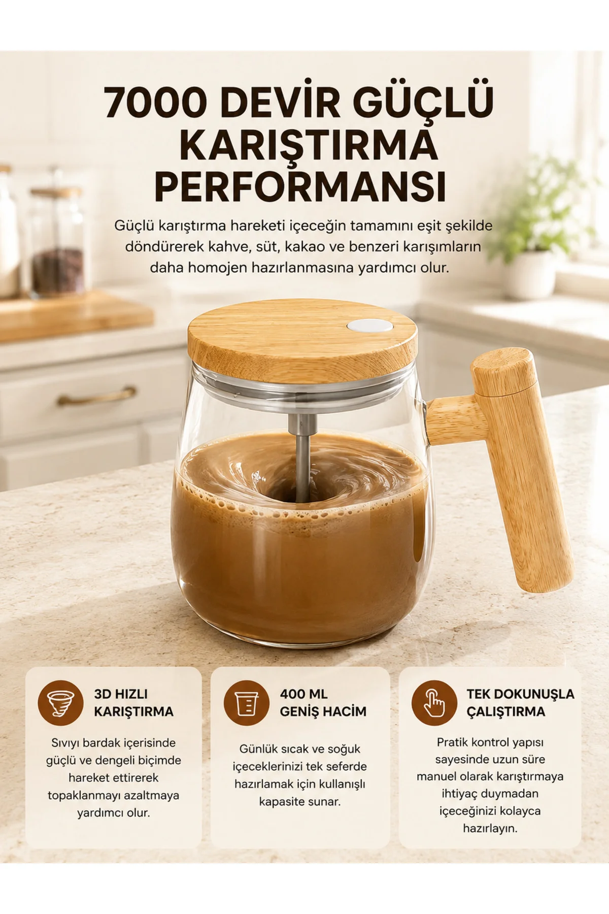 Manyetik Karıştırıcı Kupa – 400 Ml, C Tipi Şarjlı, Akıllı Tasarım Yeni Nesil Manyetik Karıştırıcı Kupa – 400 Ml, C Tipi Şarjlı, Akıllı Tasarım Yeni Nesil