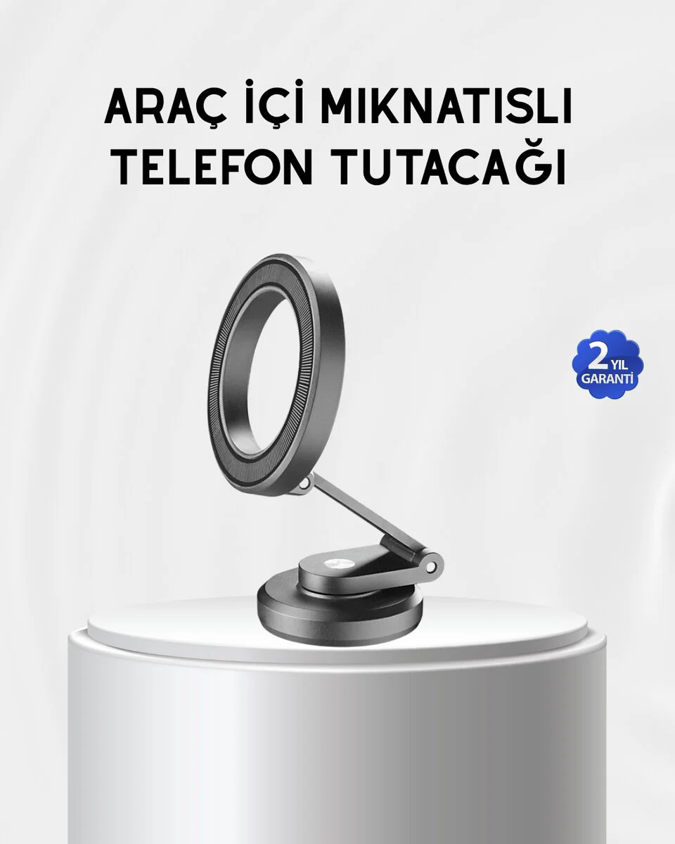 Manyetik Katlanabilir Araç Telefon Tutucu – MagSafe Uyumlu 360° Güçlü Mıknatıs