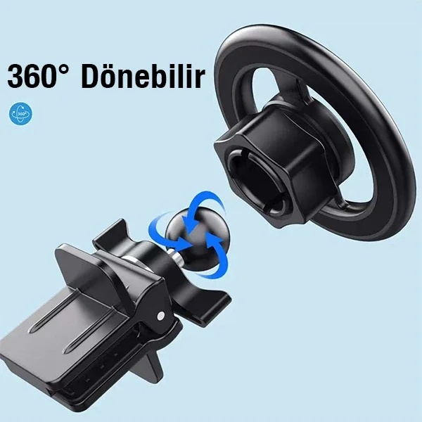 Manyetik Klima Panjurlu Telefon Tutucusu - 360° Dönüş HL-153A