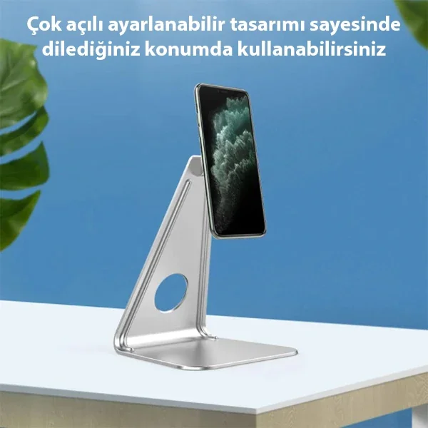 Manyetik Masa Üstü Tablet Telefon Tutucu - 360° Ayarlanabilir Mıknatıslı Stand